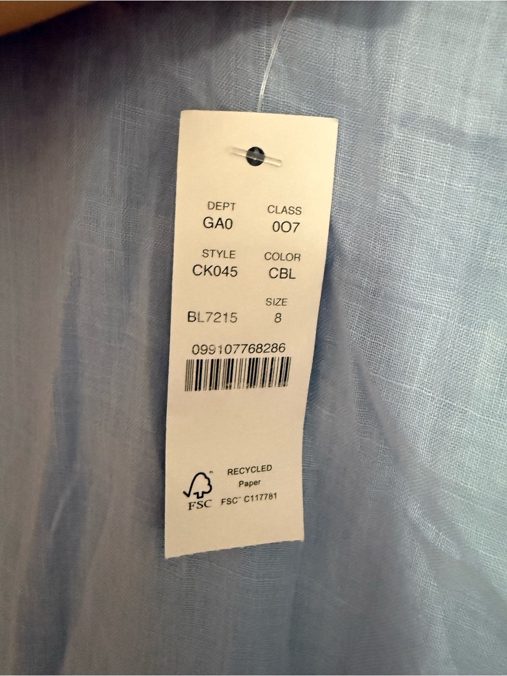 J. Crew Light Blue Sleeveless Pintuck Linen Shell - Picture 4 of 6